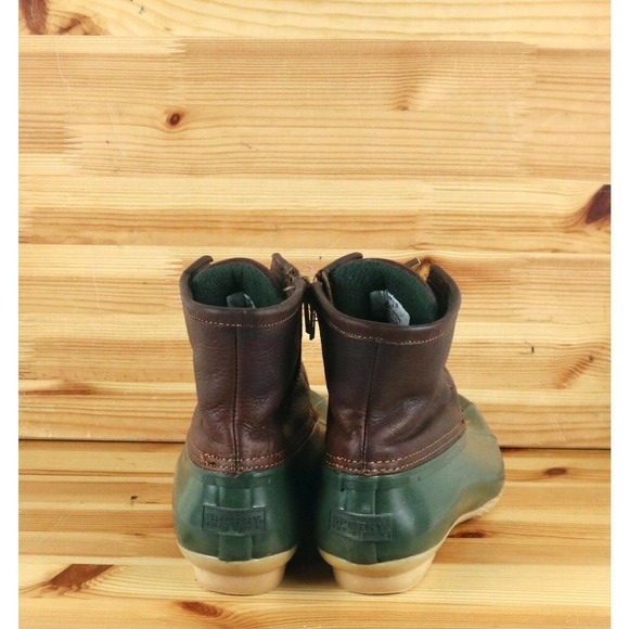 Sperry Top-Sider Women’s Leather Waterproof Saltwater Duck Boots Green Lined 5 - Picture 3 of 7